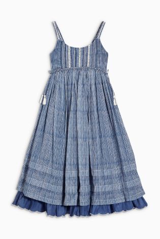Blue Stripe Maxi Dress (3-16yrs)